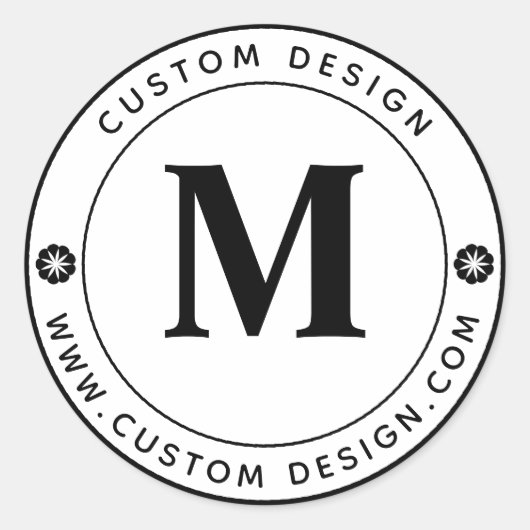 Gepersonaliseerde Business Monogram Round Ronde Sticker (Voorkant)