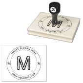 Gepersonaliseerde Business Monogram Round Rubberstempel (Gestempeld)