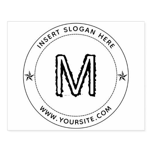 Gepersonaliseerde Business Monogram Round Rubberstempel (Afrduk)
