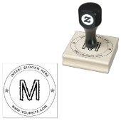 Gepersonaliseerde Business Monogram Round Rubberstempel (Gestempeld)