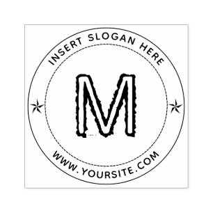 Gepersonaliseerde Business Monogram Round Rubberstempel