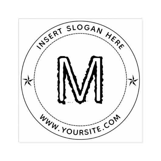 Gepersonaliseerde Business Monogram Round Rubberstempel (Afrduk)