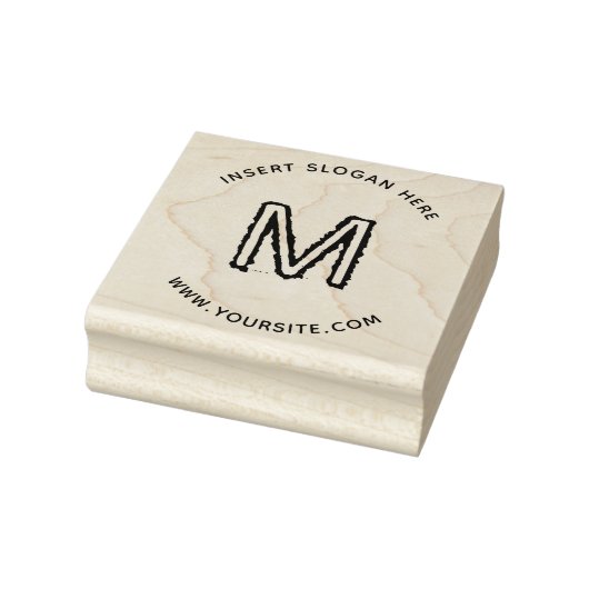 Gepersonaliseerde Business Monogram Round Rubberstempel (Stempel)