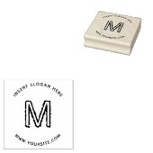 Gepersonaliseerde Business Monogram Round Rubberstempel (Gestempeld)
