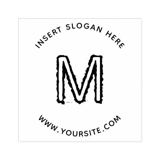 Gepersonaliseerde Business Monogram Round Rubberstempel (Afrduk)