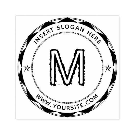 Gepersonaliseerde Business Monogram Round Rubberstempel (Afrduk)