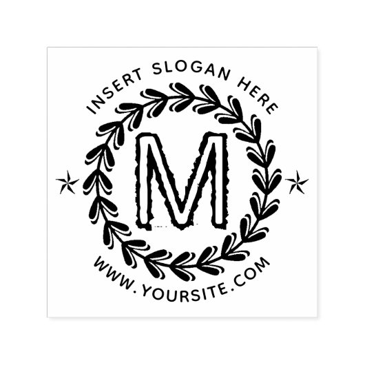 Gepersonaliseerde Business Monogram Round Zelfinktende Stempel (Design)