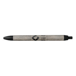 Gepersonaliseerde Business Rustic Wood met Logo Zwarte Inkt Pen