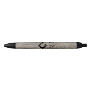 Gepersonaliseerde Business Rustic Wood met Logo Zwarte Inkt Pen