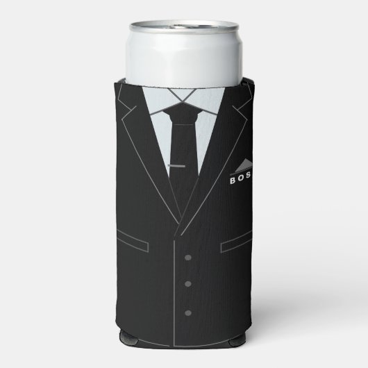 Gepersonaliseerde Business Suit Funny Boss Koelbox Seltzer Blikjeskoeler (Seltzer Voorkant)