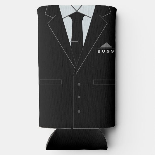 Gepersonaliseerde Business Suit Funny Boss Koelbox Seltzer Blikjeskoeler (Achterkant)