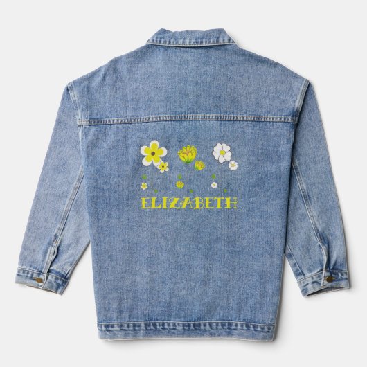 Gepersonaliseerde Buttercup Bloemen Denim Jacket (Achterkant)