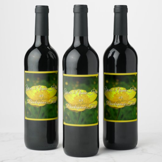 Gepersonaliseerde Buttercup Fles Labels Wijn Etiket (Flessen)