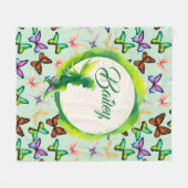 Gepersonaliseerde Butterflies Fleece Deken (Voorkant (Horizontaal))