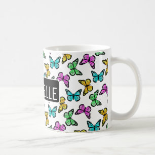 Gepersonaliseerde Butterflies Koffiemok