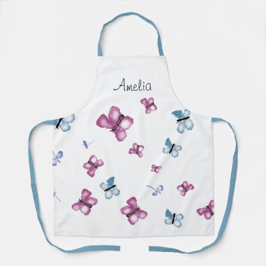Gepersonaliseerde Butterfly All-Over Print Schort (Voorkant)