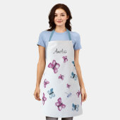 Gepersonaliseerde Butterfly All-Over Print Schort (Gedragen)