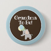 Gepersonaliseerde Button, Baby shower olifant Ronde Button 7,6 Cm (Voorkant)