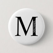 Gepersonaliseerde Button monogram en naam Pinback (Voorkant)