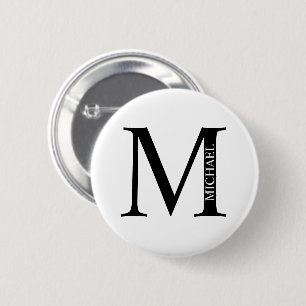 Gepersonaliseerde Button monogram en naam Pinback