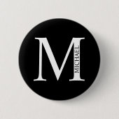 Gepersonaliseerde Button monogram en naam Pinback (Voorkant)