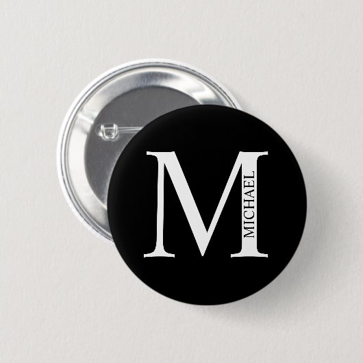 Gepersonaliseerde Button monogram en naam Pinback (Voorkant /achterkant)