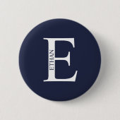 Gepersonaliseerde Button monogram en naam Pinback (Voorkant)