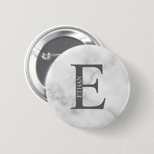 Gepersonaliseerde Button monogram en naam Pinback (Voorkant /achterkant)