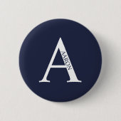 Gepersonaliseerde Button monogram en naam Pinback (Voorkant)