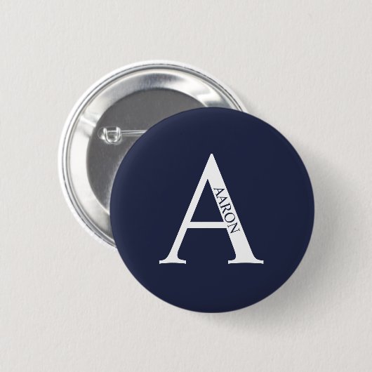 Gepersonaliseerde Button monogram en naam Pinback (Voorkant /achterkant)