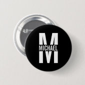 Gepersonaliseerde Button monogram en naam Pinback (Voorkant /achterkant)