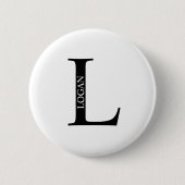Gepersonaliseerde Button monogram en naam Pinback (Voorkant)
