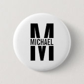 Gepersonaliseerde Button monogram en naam Pinback (Voorkant)
