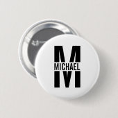 Gepersonaliseerde Button monogram en naam Pinback (Voorkant /achterkant)