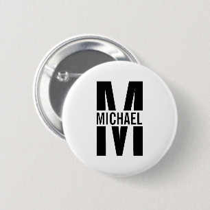 Gepersonaliseerde Button monogram en naam Pinback