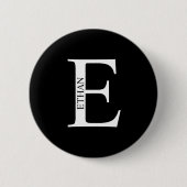 Gepersonaliseerde Button monogram en naam Pinback (Voorkant)