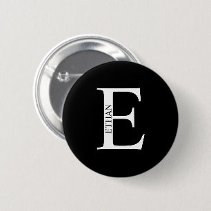 Gepersonaliseerde Button monogram en naam Pinback
