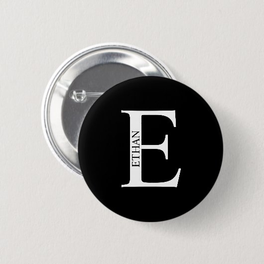 Gepersonaliseerde Button monogram en naam Pinback (Voorkant /achterkant)