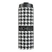 Gepersonaliseerde BW-houndstooth Thermosbeker (Voorkant)