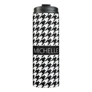 Gepersonaliseerde BW-houndstooth Thermosbeker