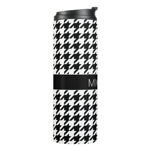 Gepersonaliseerde BW-houndstooth Thermosbeker (Gedraaid links)