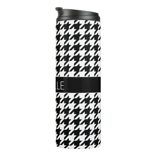 Gepersonaliseerde BW-houndstooth Thermosbeker (Geroteerd rechts)