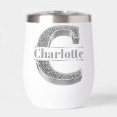 Gepersonaliseerde C-Initiaal Silver Monogram Jouw  (Voorkant)