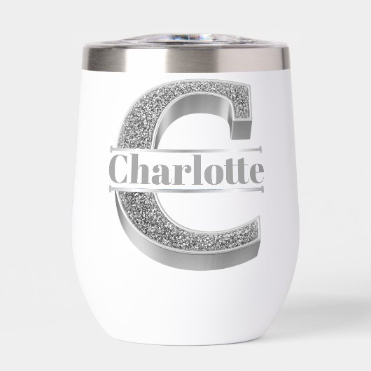 Gepersonaliseerde C-Initiaal Silver Monogram Jouw (Voorkant)