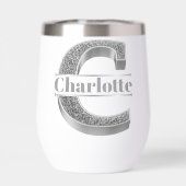 Gepersonaliseerde C-Initiaal Silver Monogram Jouw (Achterkant)