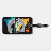 Gepersonaliseerde C-Initiaal Silver Monogram Jouw  Bagagelabel (Achterkant horizontaal)