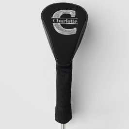 Gepersonaliseerde C-Initiaal Silver Monogram Jouw  Golfheadcover