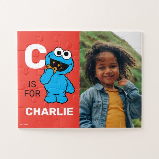 Gepersonaliseerde C is voor Cookie Monster - Foto Legpuzzel (Horizontaal)