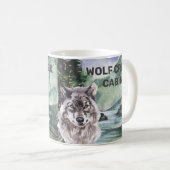 Gepersonaliseerde Cabin Bossen Wolf Forest Koffiemok (Voorkant rechts)