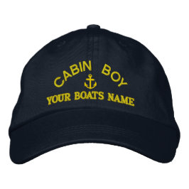 Gepersonaliseerde cabin boy jachtbemanning geborduurde pet